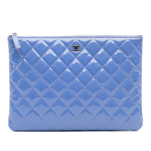 Pre-Loved Chanel Medium Quilted Patent O Case Clutch
